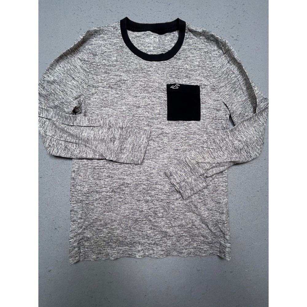 Hollister Long Sleeve T Shirt 100% Cotton Gray Space Dye XS Mens